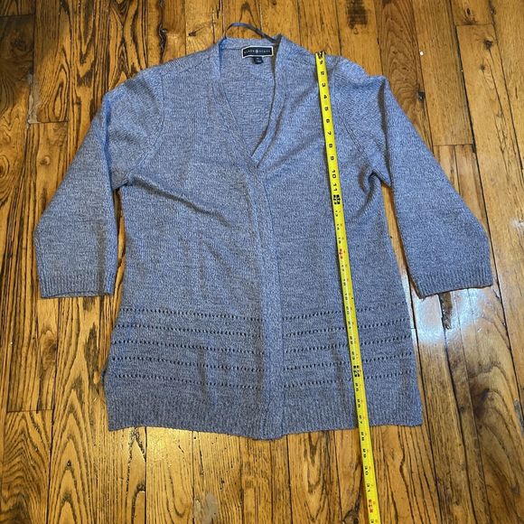 Karen Scott XL Blue Cardigan Sweater - Picture 3 of 6